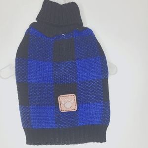 Blue & Black  Plaid Puppy Sweater